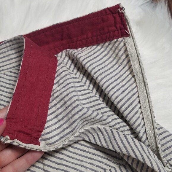 Vintage Point Zero Cotton Blend Y2K Pinstripe A-Line Skirt Business Casual Retro - Picture 9 of 9